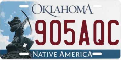 OK license plate 905AQC
