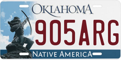 OK license plate 905ARG