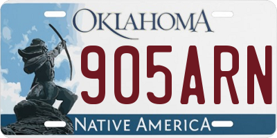OK license plate 905ARN
