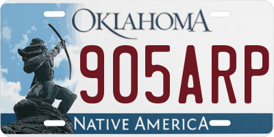 OK license plate 905ARP