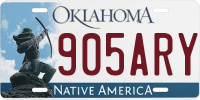 OK license plate 905ARY