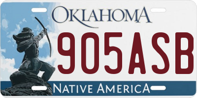 OK license plate 905ASB