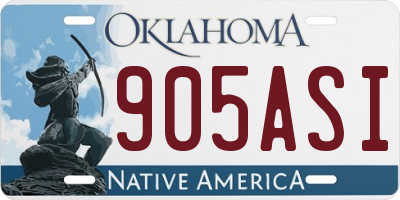 OK license plate 905ASI
