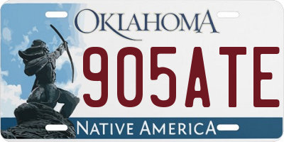 OK license plate 905ATE