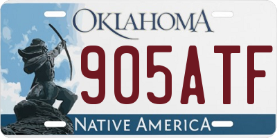 OK license plate 905ATF
