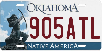 OK license plate 905ATL