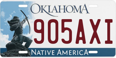 OK license plate 905AXI