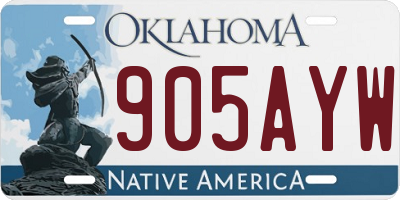 OK license plate 905AYW
