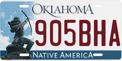 OK license plate 905BHA