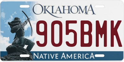 OK license plate 905BMK