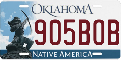 OK license plate 905BOB