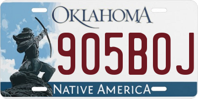 OK license plate 905BOJ