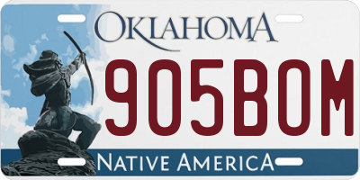 OK license plate 905BOM