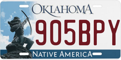 OK license plate 905BPY