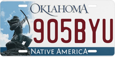 OK license plate 905BYU