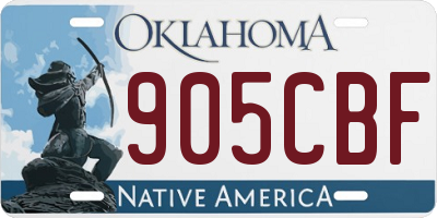OK license plate 905CBF