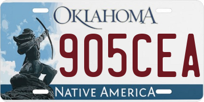 OK license plate 905CEA