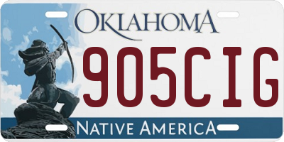 OK license plate 905CIG