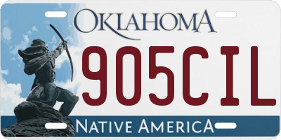 OK license plate 905CIL