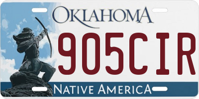 OK license plate 905CIR