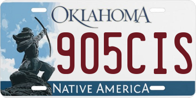 OK license plate 905CIS
