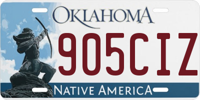 OK license plate 905CIZ