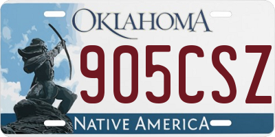 OK license plate 905CSZ