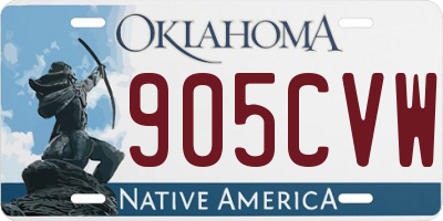 OK license plate 905CVW