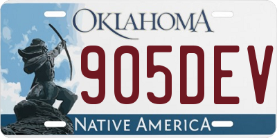 OK license plate 905DEV