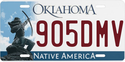OK license plate 905DMV