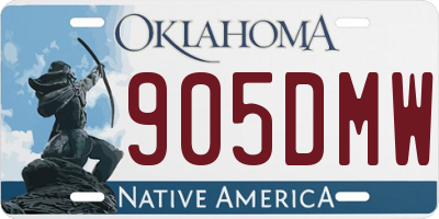 OK license plate 905DMW