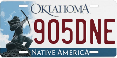 OK license plate 905DNE