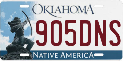 OK license plate 905DNS