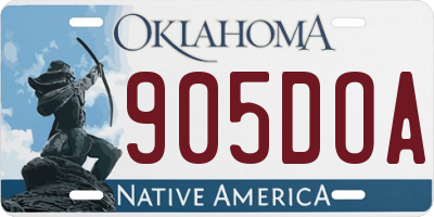 OK license plate 905DOA