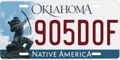 OK license plate 905DOF