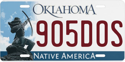 OK license plate 905DOS