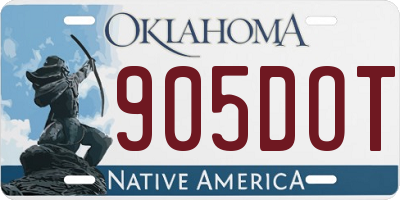 OK license plate 905DOT