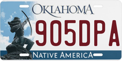 OK license plate 905DPA