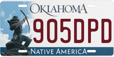 OK license plate 905DPD