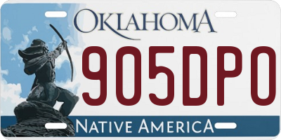 OK license plate 905DPO