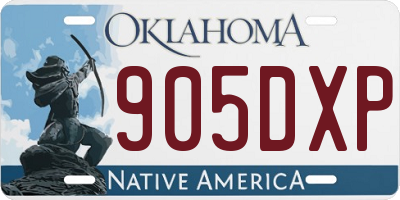 OK license plate 905DXP