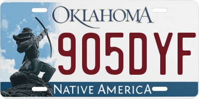OK license plate 905DYF