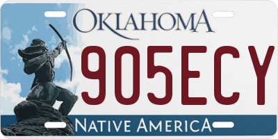 OK license plate 905ECY