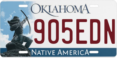 OK license plate 905EDN