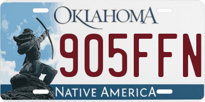 OK license plate 905FFN