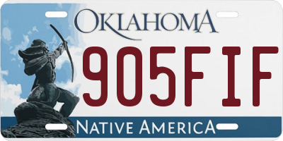 OK license plate 905FIF