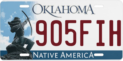OK license plate 905FIH