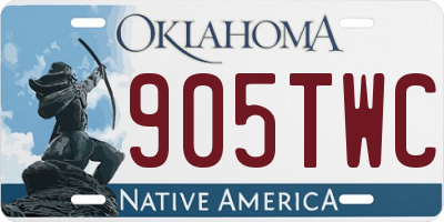OK license plate 905TWC