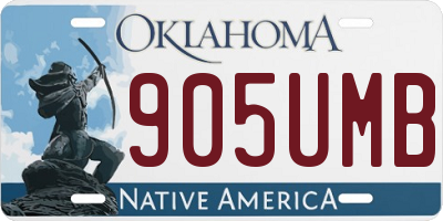 OK license plate 905UMB