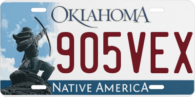 OK license plate 905VEX